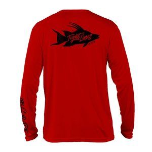 Tight Lines Hogfish Long Sleeve UV Shirt, Deep Red | Live to Fish